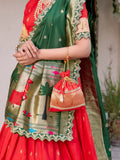 Alluring Red Zari Weaving Silk Traditional Lehenga Choli With Dupatta - Ethnic Plus In