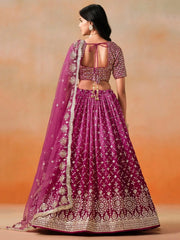 Alluring Rose Pink Zari Work Sangeet Wear Lehenga Choli - Ethnic Plus In