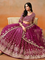 Alluring Rose Pink Zari Work Sangeet Wear Lehenga Choli - Ethnic Plus In