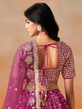 Alluring Rose Pink Zari Work Sangeet Wear Lehenga Choli - Ethnic Plus In