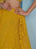 Alluring Yellow Sequins Work Georgette Haldi Wear Lehenga Choli - Ethnic Plus In