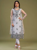 Fascinating Lavender Embroidered Net Festival Wear Pant Suit