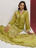 Attractive Green Embroidered Organza Eid Special Pant Suit With Dupatta