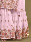 Attractive Pink Embroidered Georgette Traditional Sharara Suits
