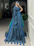 Amazing Blue Color Printed Tussar Silk Function Wear Lehenga Choli - Ethnic Plus In