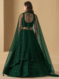 Amazing Bottle Green Sequins Work Georgette Mehendi Wear Lehenga Choli - Ethnic Plus In