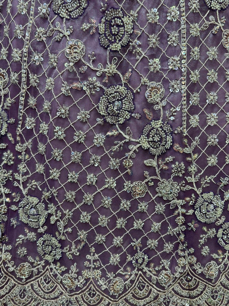 Amazing Lavender Embroidered Net Bridesmaid Lehenga Choli - Ethnic Plus In