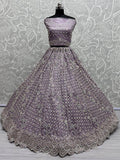Amazing Lavender Embroidered Net Bridesmaid Lehenga Choli - Ethnic Plus In