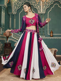 Amazing Multi Color Mirror Work Rayon Lehenga Choli With Jacket - Ethnic Plus In