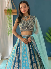 Amazing Multi - Color Sequins Georgette Designer Lehenga Choli With Dupatta - Ethnic Plus In