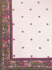 Peach & Golden Semi-Stitched Myntra Bridal Lehenga & Unstitched Blouse with Dupatta