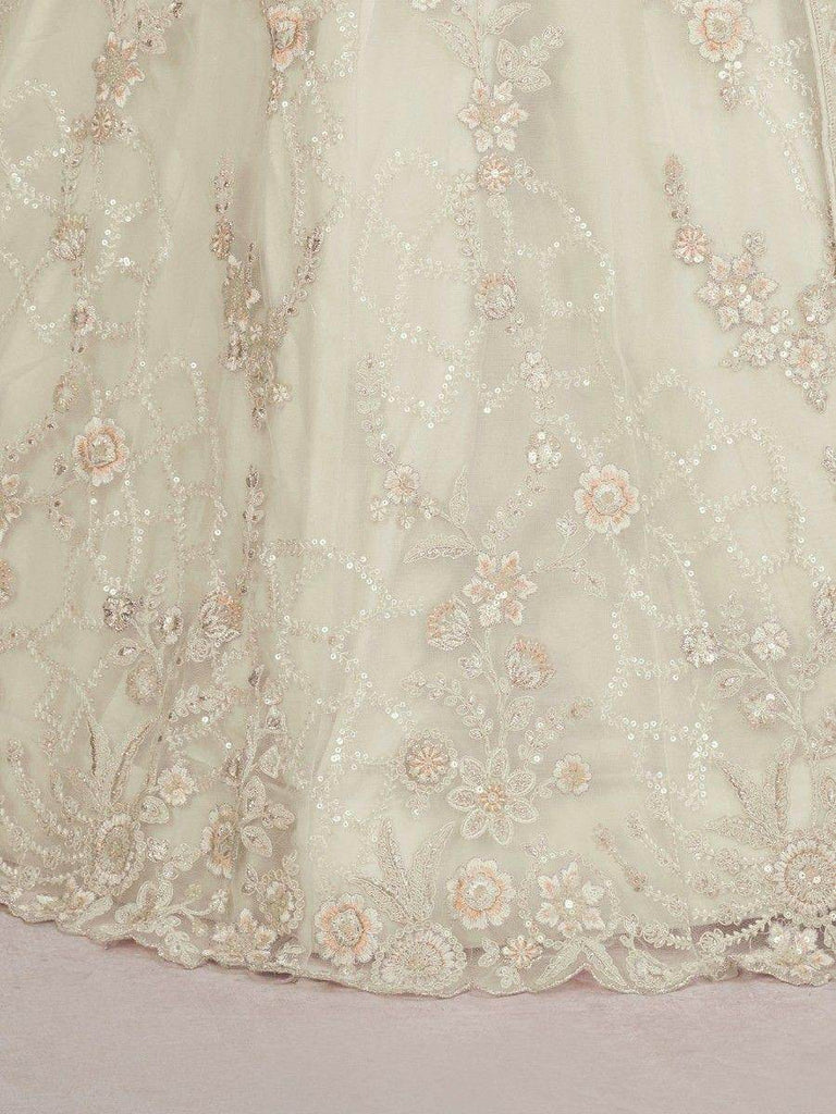 Fascinating White Sequins Net Engagement Wear Lehenga Choli