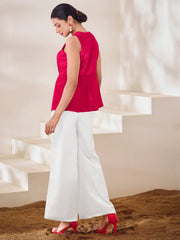 Enchanting Hot Pink Silk Party Wear Western Top