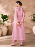 Enchanting Baby Pink Hand Work Organza Party Wear Co-Ord Set