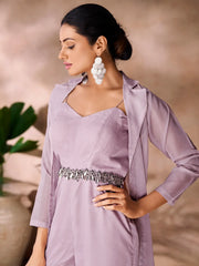Fabulous Lavender Hand Work Organza Designer Co-Ord Set