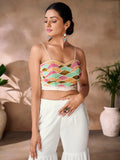 Captivating White Hand Work Organza Party Wear Co-Ord Set