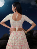 Attractive White Sequins Net Wedding Lehenga Choli With Dupatta
