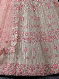 Attractive White Sequins Net Wedding Lehenga Choli With Dupatta