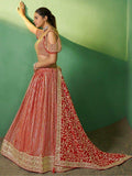 Beautiful Red Sequins Georgette Lehenga Choli With Net Dupatta