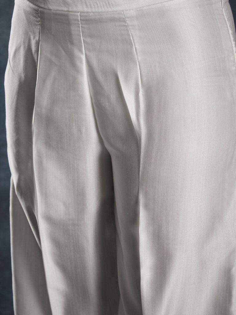 Captivating White Digital Printed Linen Party Wear Co-Ord Set