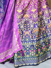 Astonishing Purple Printed Art Silk Event Wear Lehenga Choli - Ethnic Plus In