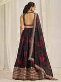 Attractive Black Sequins Organza Event Wear Lehenga Choli With Dupatta - Ethnic Plus In