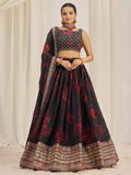 Attractive Black Sequins Organza Event Wear Lehenga Choli With Dupatta - Ethnic Plus In