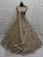 Attractive Golden Thread Work Net Wedding Wear Lehenga Choli
