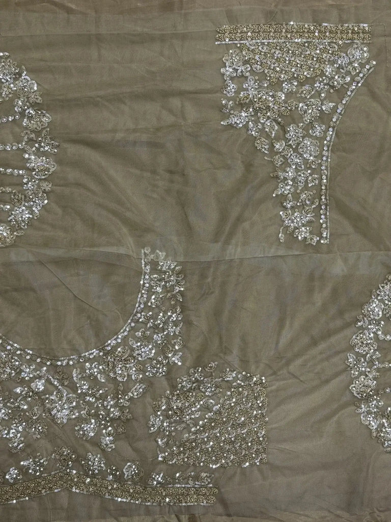 Attractive Golden Zircon Work Net Wedding Lehenga Choli With Dupatta - Ethnic Plus In