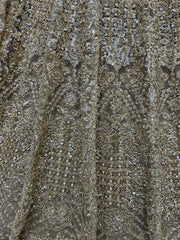 Attractive Golden Zircon Work Net Wedding Lehenga Choli With Dupatta - Ethnic Plus In