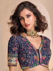 Attractive Multi - Color Printed Jacquard Sangeet Wear Lehenga Choli - Ethnic Plus In