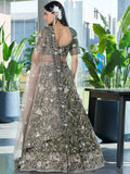 Attractive Olive Green Jarkan Work Silk Mehendi Wear Lehenga Choli - Ethnic Plus In