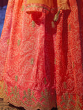 Attractive Orange Printed Organza Reception Lehenga Choli With Dupatta - Ethnic Plus In