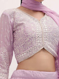 Attractive Pink Thread Embroidered Georgette Event Wear Lehenga Choli - Ethnic Plus In
