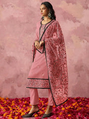 Attractive Pink Thread Embroidery Party Wear Pant Suit - Ethnic Plus In