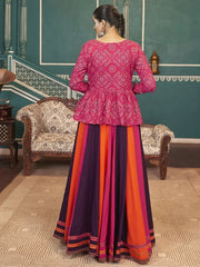Awesome Multi Color Mirror Work Rayon Lehenga Choli With Jacket - Ethnic Plus In