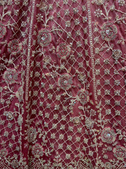 Awesome Pink Thread Work Net Wedding Wear Lehenga Choli - Ethnic Plus In