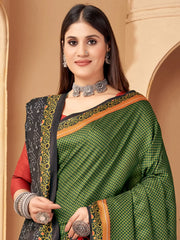 Memorable Multi-Color Digital Printed Pashmina Saree With Shawl