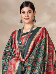 Charming Multi-Color Digital Printed Pashmina Saree With Shawl