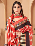 Captivating Multi-Color Digital Printed Pashmina Saree With Shawl