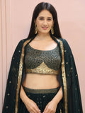 Beautiful Green Sequins Mehendi Wear Lehenga Choli - Ethnic Plus In