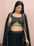 Beautiful Green Sequins Mehendi Wear Lehenga Choli - Ethnic Plus In