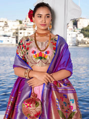 Beautiful Light Pink Zari Weaving Silk Festival Wear Lehenga Choli - Ethnic Plus In