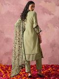 Beautiful Pastel Green Georgette Thread Embroidered Straight Suit - Ethnic Plus In