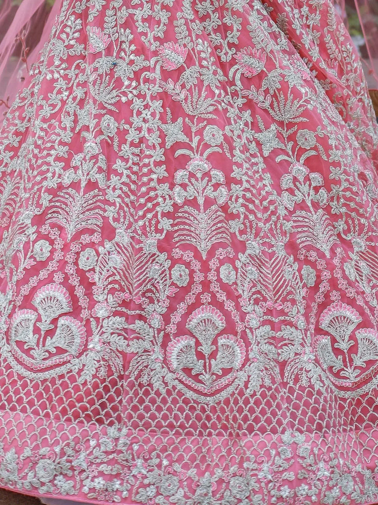 Beautiful Pink Dori Work Soft Net Ceremony Wear Lehenga Choli - Ethnic Plus In