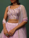 Beautiful Pink Floral Printed Georgette Event Wear Lehenga Choli - Ethnic Plus In