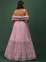 Beautiful Pink Floral Printed Georgette Event Wear Lehenga Choli - Ethnic Plus In
