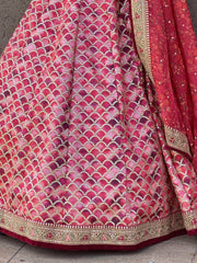 Beautiful Pink Sequins Art Silk Engagement Wear Lehenga Choli - Ethnic Plus In