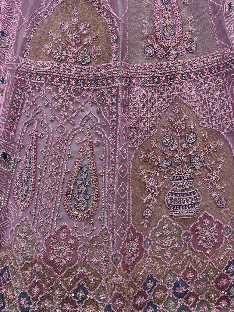 Beautiful Purple Multi - Thread Work Net Designer Lehenga Choli - Ethnic Plus In