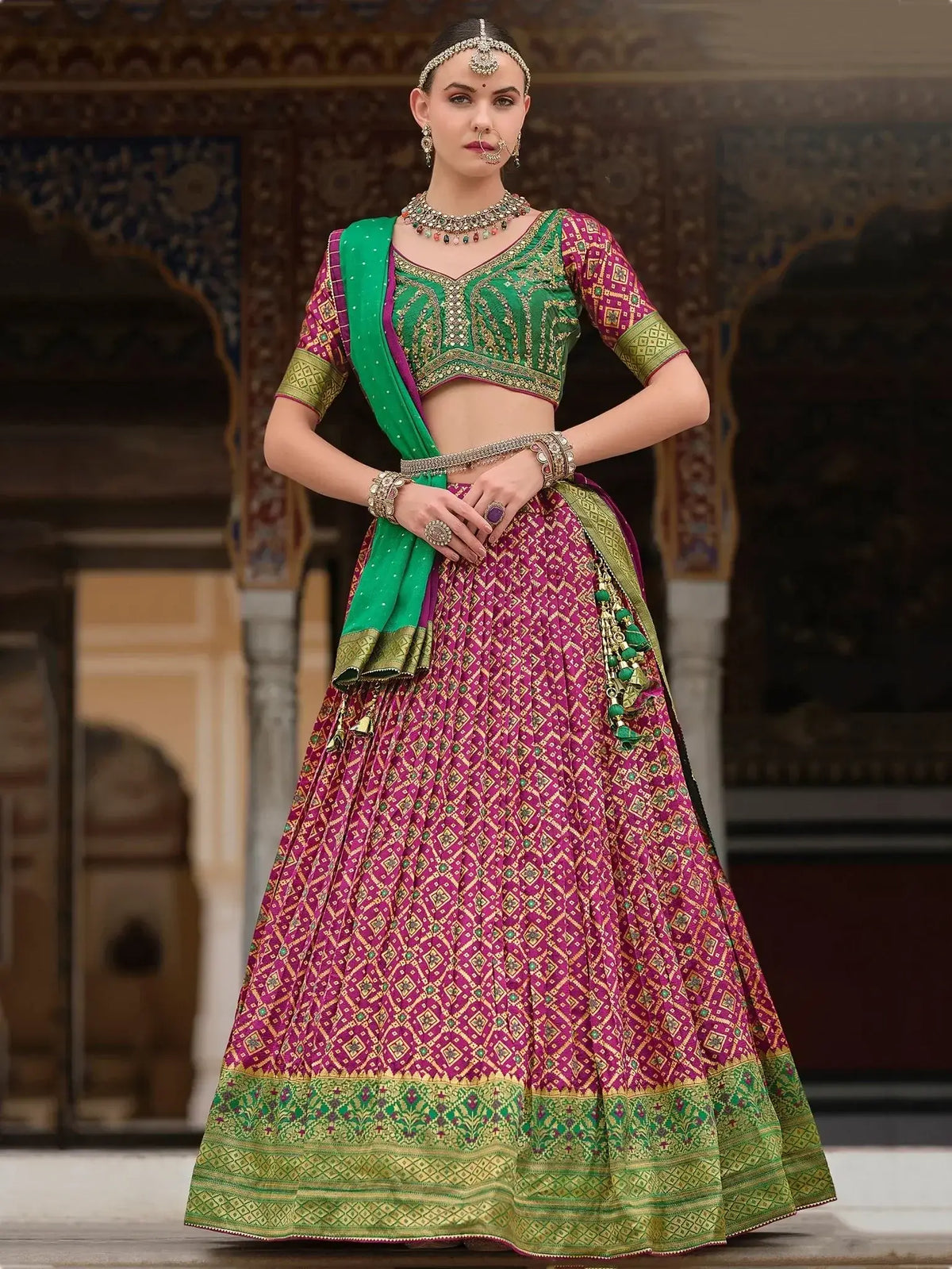 Beautiful Purple Zari Weaving Silk Lehenga Choli With Dupatta - Ethnic Plus In